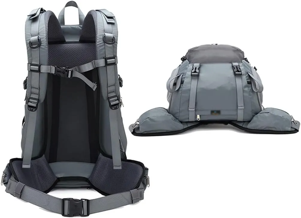 40L Hiking Backpack Outdoor Mountaineering Bag Large Capacity Travel Sports Backpack(Black)
