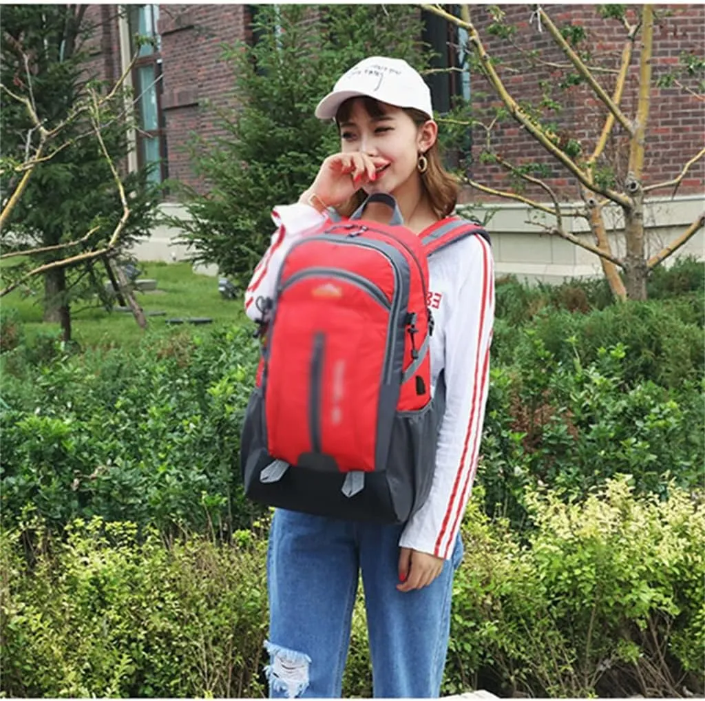 40L Mountaineering Backpack Breathable Backpack with Socket Travel Backpack Mountaineering Bag(C)
