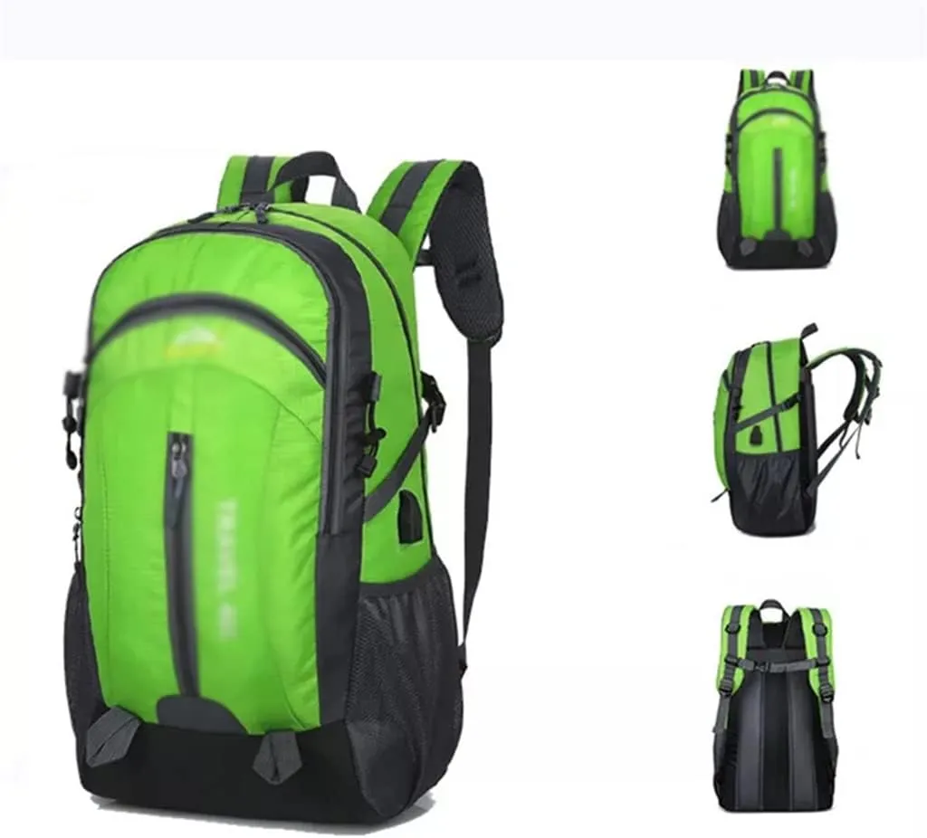 40L Mountaineering Backpack Breathable Backpack with Socket Travel Backpack Mountaineering Bag(C)