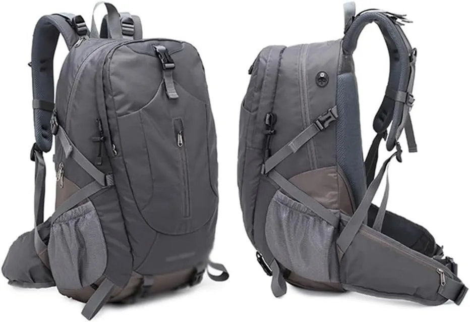 40L Mountaineering Backpack Multi Pocket Outdoor Camping Bag Travel Mountaineering Bag(Black-soul Eater1)