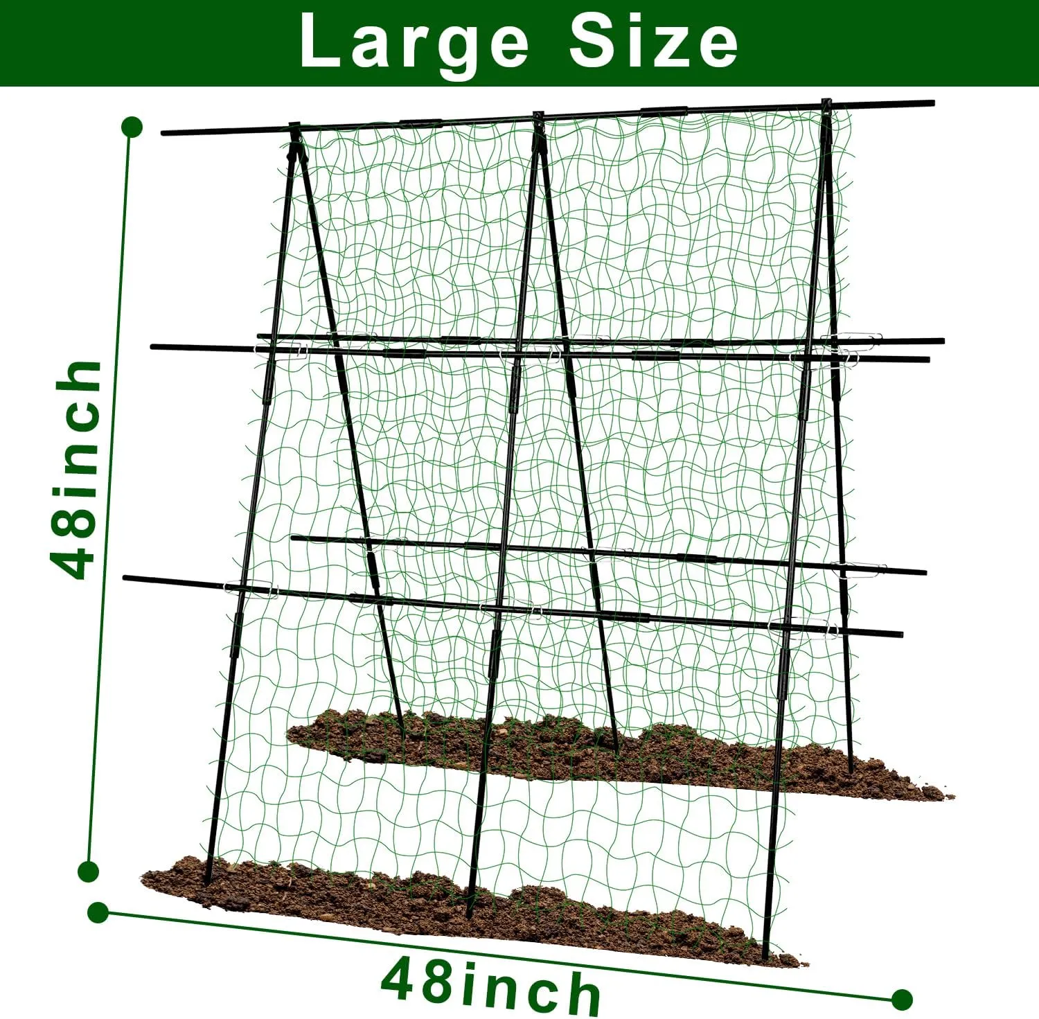 48 x 48 Inch Garden Cucumber Trellis Vegetable Arch Trellis Green Bean Pea Grape Tomato Squash Trellises for Raised Bed Climbing Plants Outdoor