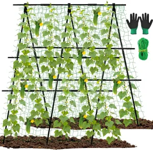 48 x 48 Inch Garden Cucumber Trellis Vegetable Arch Trellis Green Bean Pea Grape Tomato Squash Trellises for Raised Bed Climbing Plants Outdoor