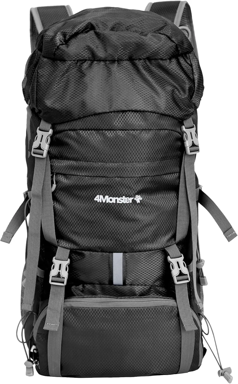 4Monster Portable Hiking Backpack,Lightweight Packable Hiking Daypack,Water Resistant Carry on Backpack for Travel Camping Outdoor (32L, Black)
