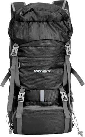 4Monster Portable Hiking Backpack,Lightweight Packable Hiking Daypack,Water Resistant Carry on Backpack for Travel Camping Outdoor (32L, Black)