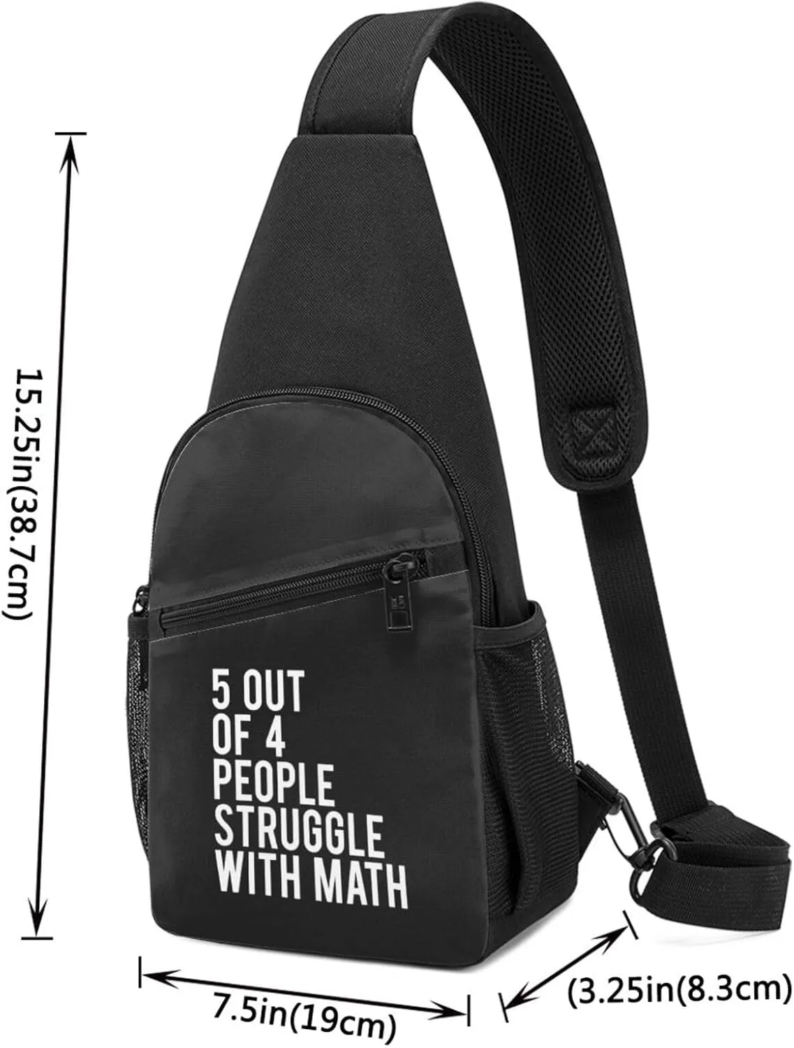 5 Out Of 4 People Struggle With Math Unisex Chest Bag Lightweight Crossbody Shoulder Bag Travel Pocket Black