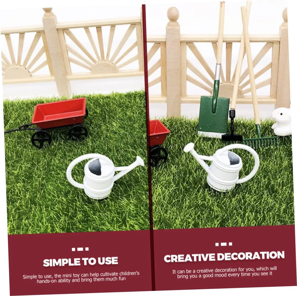 5 Sets Miniature Gardening Tool Doll House Accessories for Micro Garden Scene Decor Safe Material Creative Fairy Garden Kit for Imaginative Play