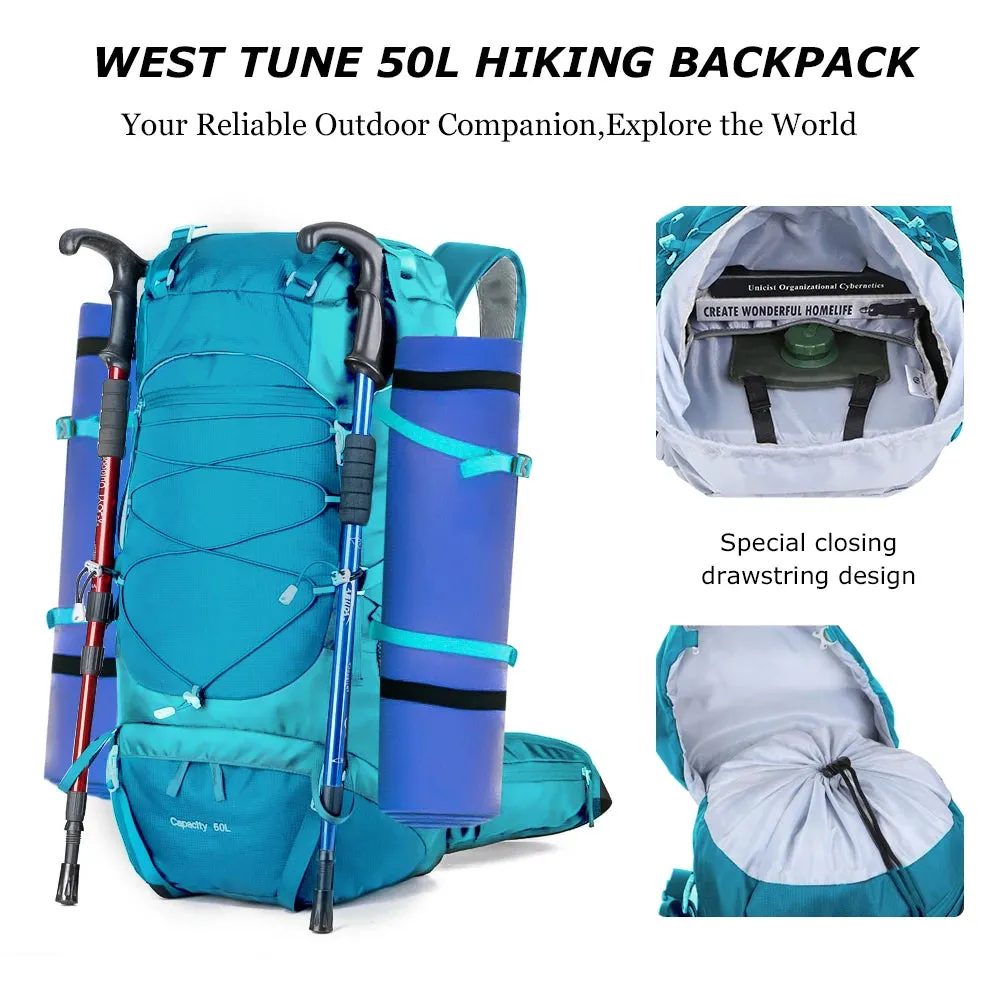 50L Hiking Backpack with Rain Cover: Versatile Outdoor Rucksack for Travel, Trekking, and Camping