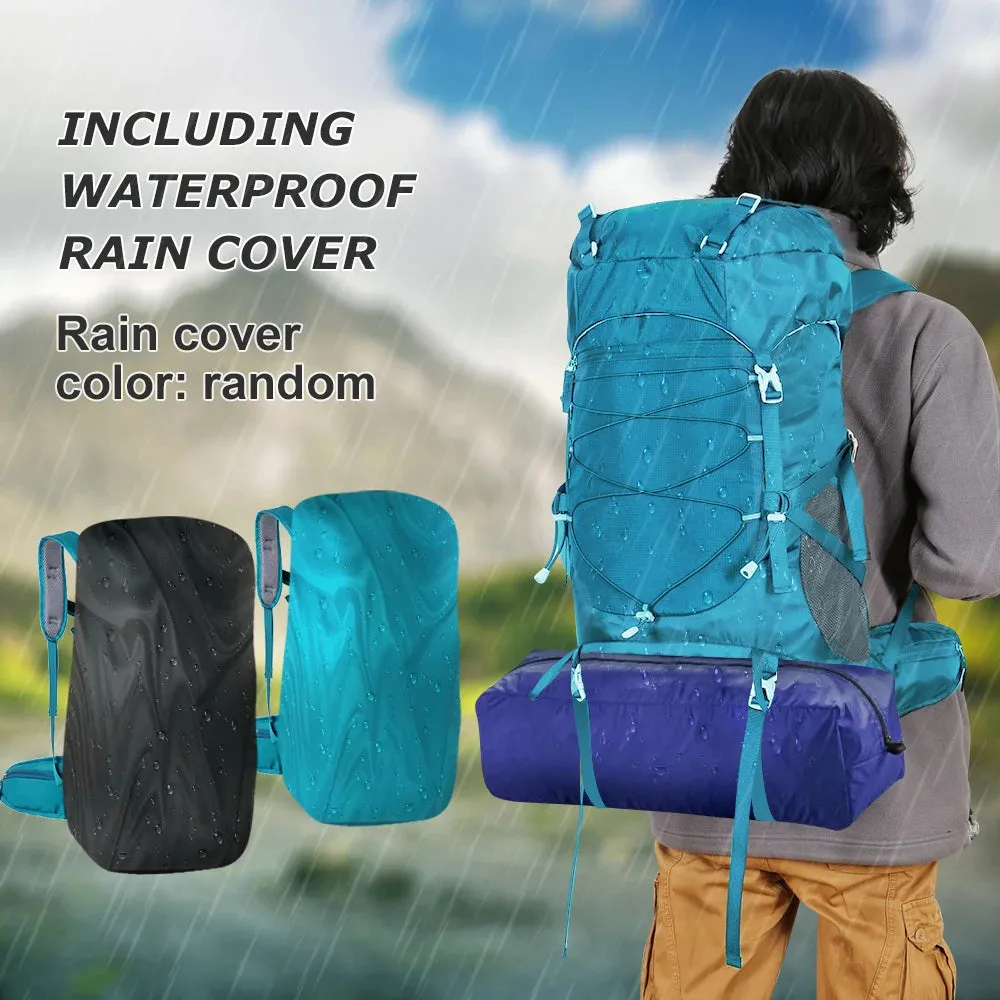 50L Hiking Backpack with Rain Cover: Versatile Outdoor Rucksack for Travel, Trekking, and Camping