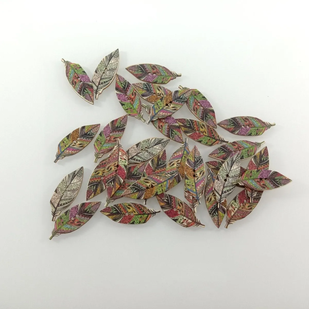 50pcs 42mm Wooden Leaf Buttons Leaves Retro for Scrapbooking Handmade Clothes