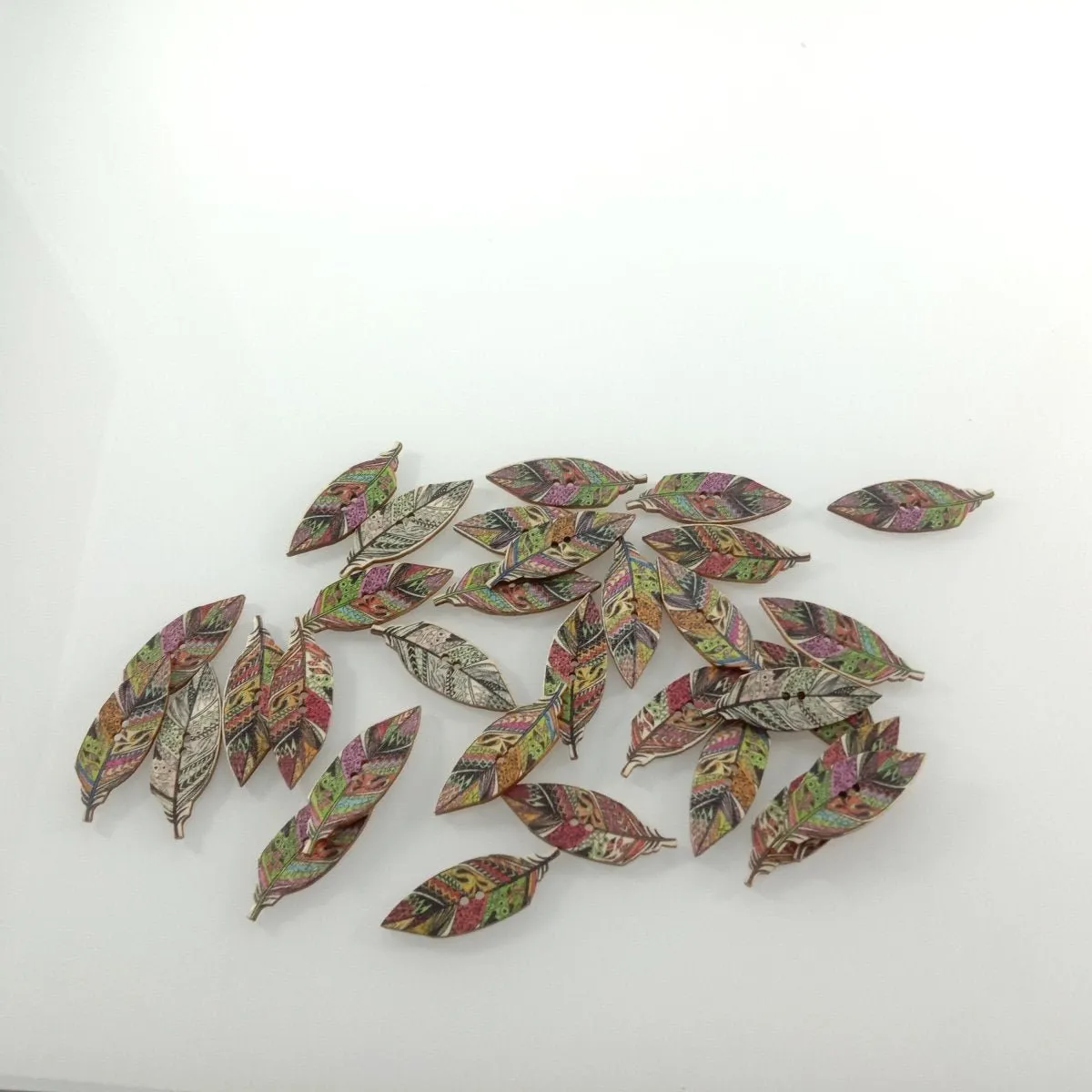 50pcs 42mm Wooden Leaf Buttons Leaves Retro for Scrapbooking Handmade Clothes