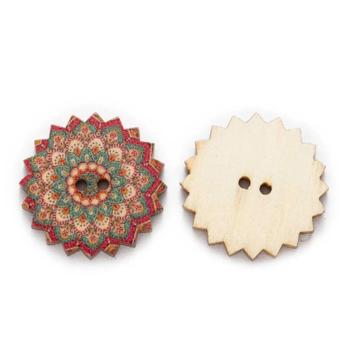 50pcs Retro Wood Buttons Handmade Clothes 15-25mm Sewing Scrapbook Clothing
