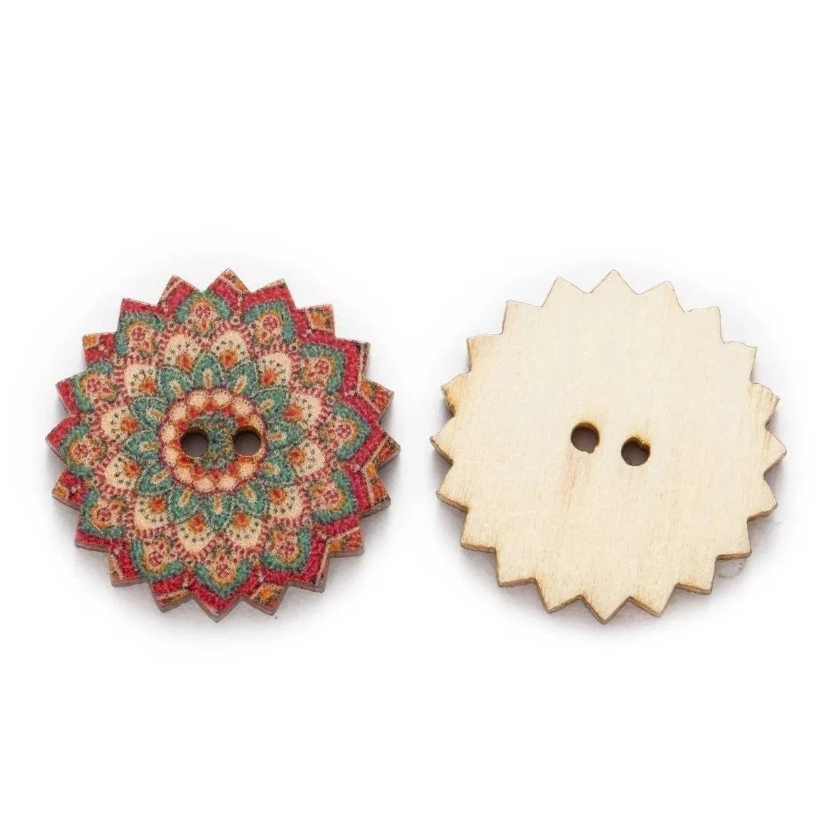 50x Retro Wooden Buttons for Scrapbooking and Handmade Clothes 15-25mm Set A
