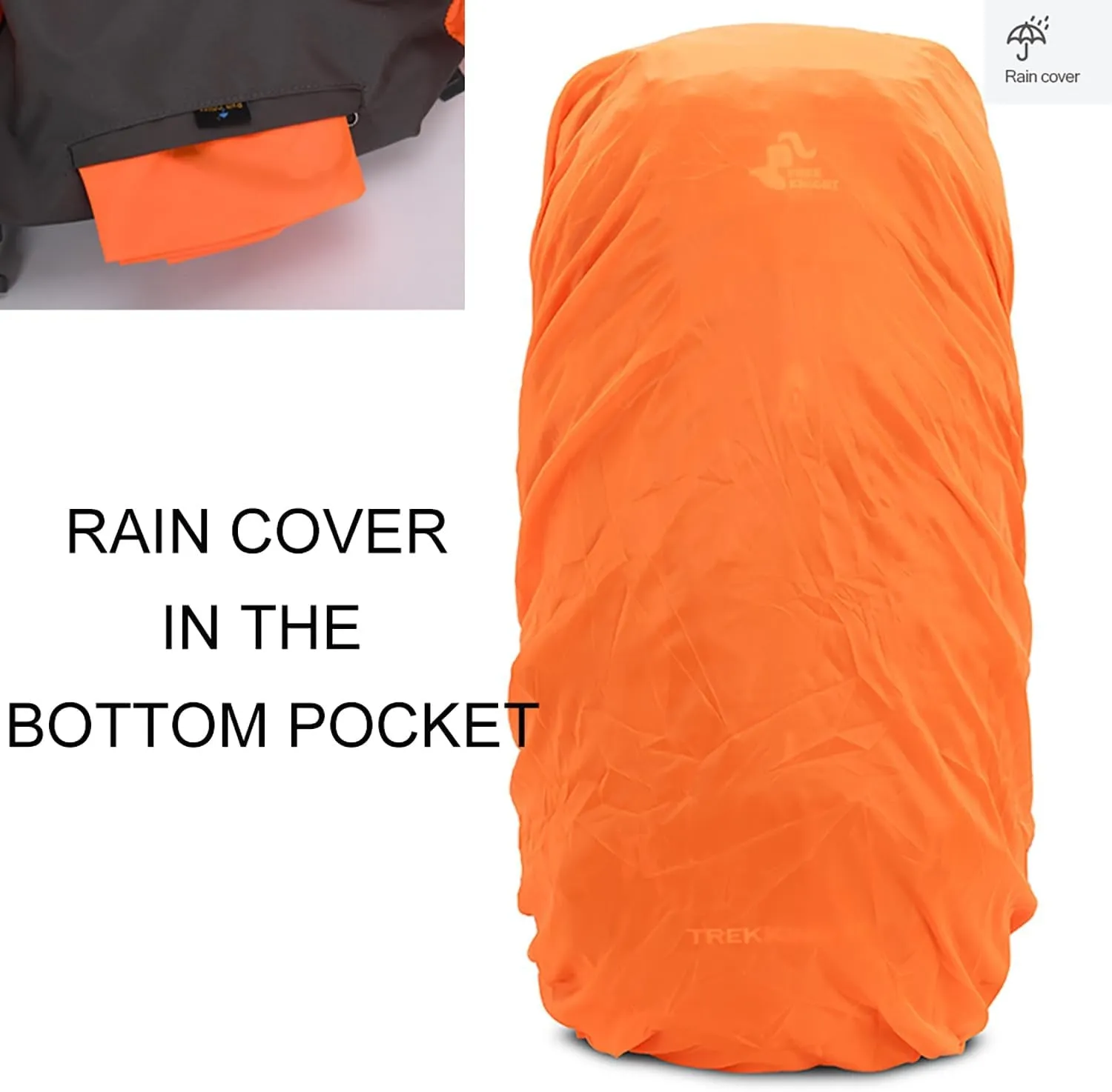 60L Hiking Camping Backpack with Rain Cover, Waterproof Large Capacity Outdoor Sport Travel Daypack Climbing Touring (Blue)