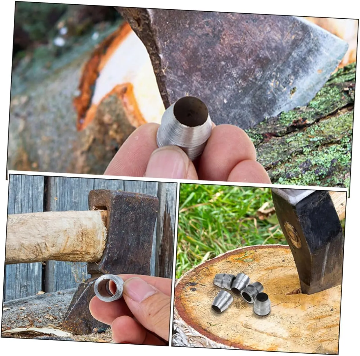 6pcs Iron Taper Wedges for Axe Replacement and Hammer Handle Reinforcement Durable and Sturdy Gardening Tools for Outdoor Pruning Chopping and DIY Projects
