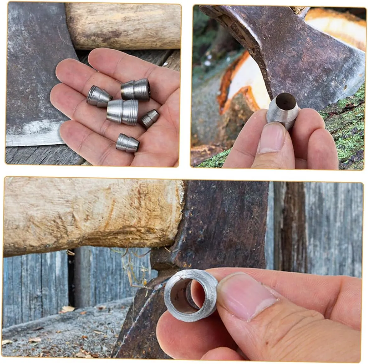 6pcs Iron Wedge for Axe Handle Installation Durable Wedges for Outdoor Gardening Handicraft Ergonomic Design for Easy Use Maneuverability