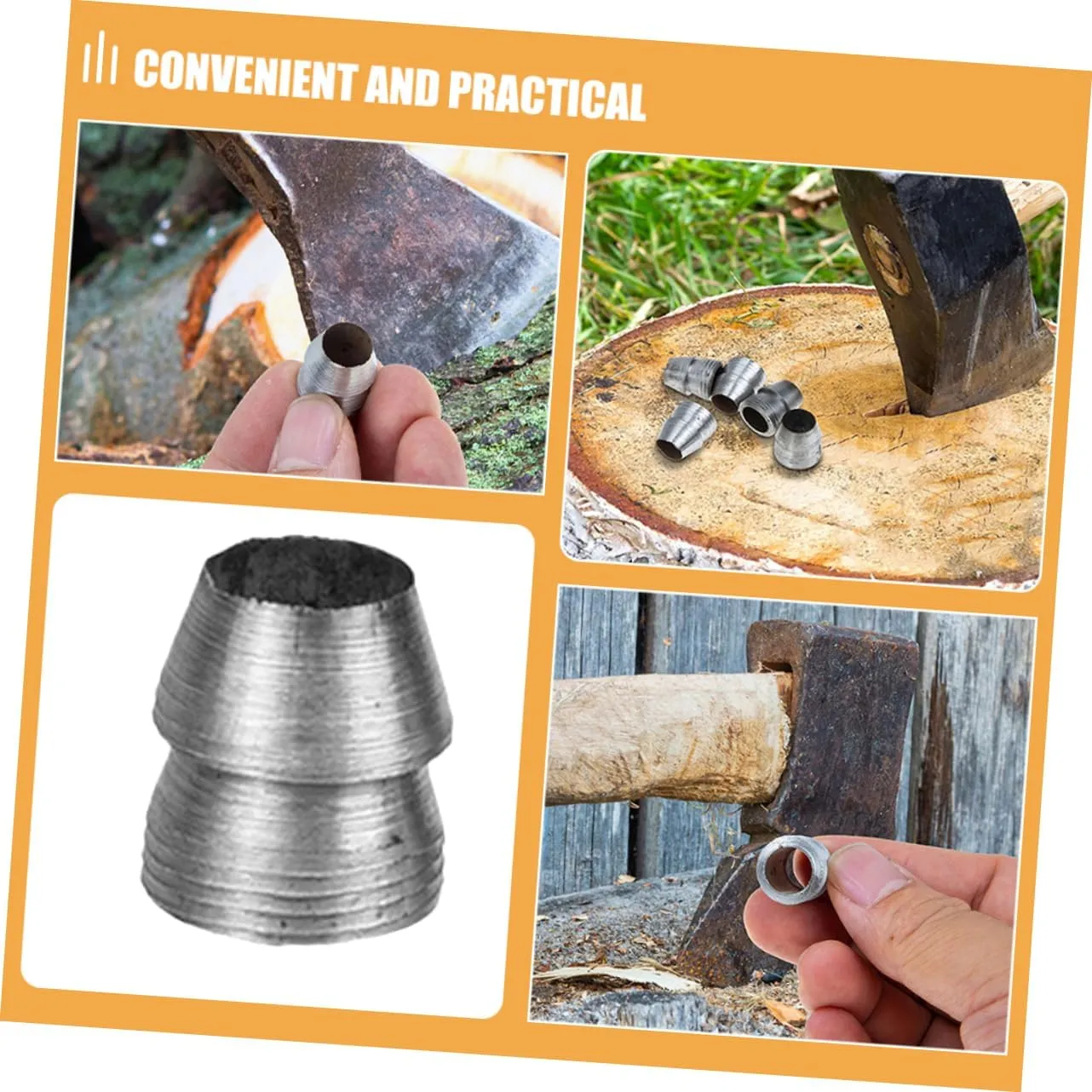 6pcs Iron Wedge for Hammer and Axe Handle Reinforcement Durable Splitting Wedges Ergonomic Design for Easy Installation and Enhanced Safety