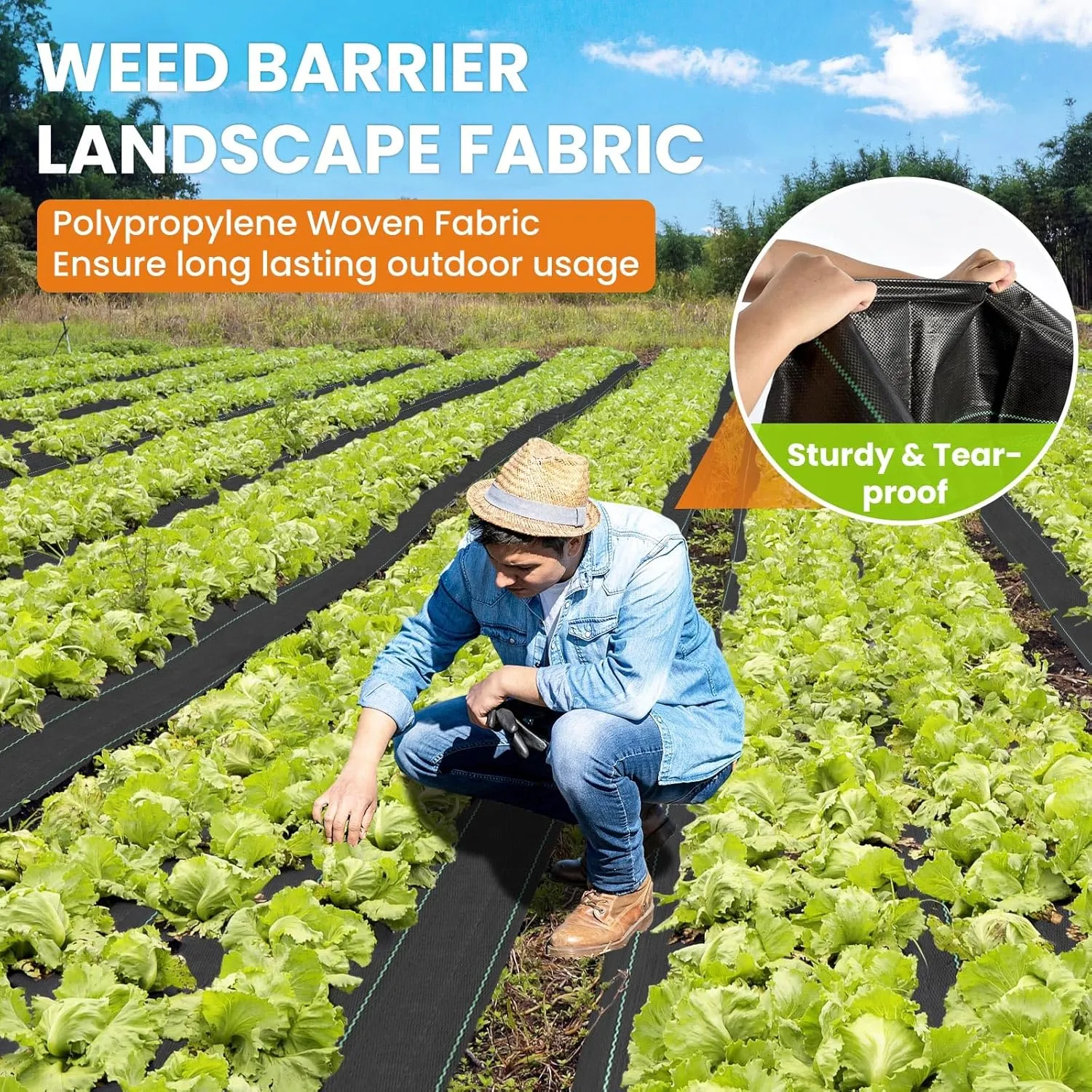 6x300FT Weed Barrier Landscape Fabric Heavy Duty, 3.2oz Woven Geotextile Fabric, Ground Cover Weed Block Gardening Mat, Weed Control Garden Cloth for Driveway,Road,French Drain,Vegetable Patch