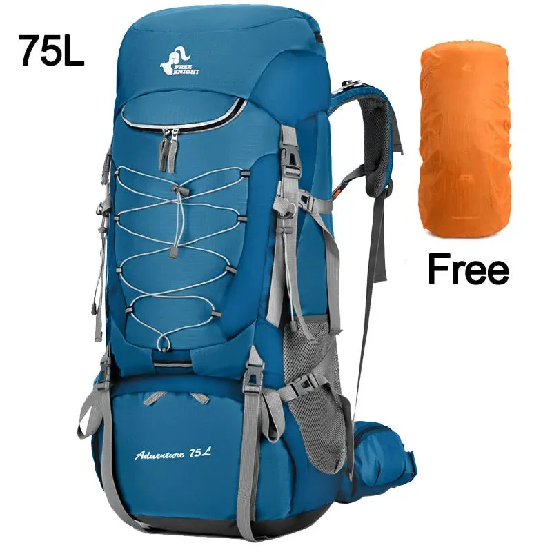 75L Camping Backpack with Rain Cover for Hiking, Climbing, and Mountaineering
