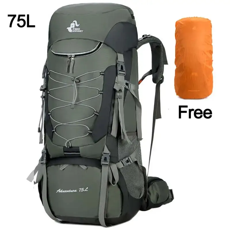 75L Camping Backpack with Rain Cover for Hiking, Climbing, and Mountaineering