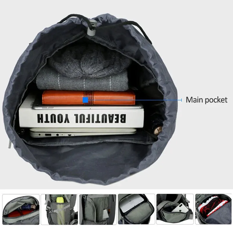 75L Camping Backpack with Rain Cover for Hiking, Climbing, and Mountaineering