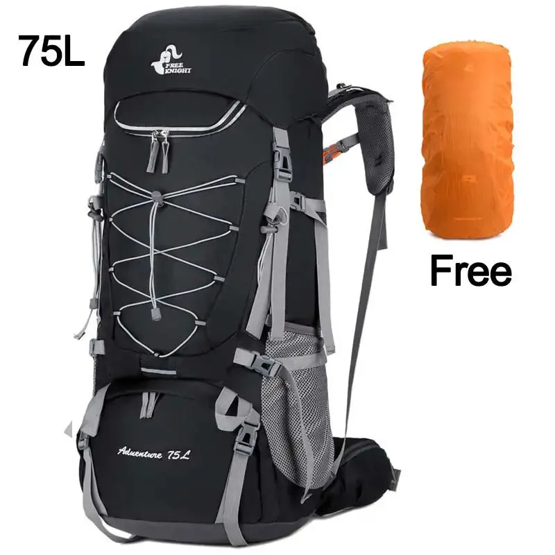 75L Camping Backpack with Rain Cover for Hiking, Climbing, and Mountaineering