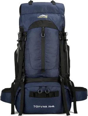 75L Hiking Backpack, Water Resistant Lightweight Outdoor Sport Daypack Travel Bag for Camping Climbing Touring (Dark Blue)