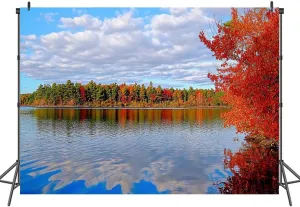 7x5FT Gatineau Park Autumn Landscape Photography Backdrop Background Cloth Portrait Photo Booth Studio Prop Banner Photographers Home Office Decor Supplies