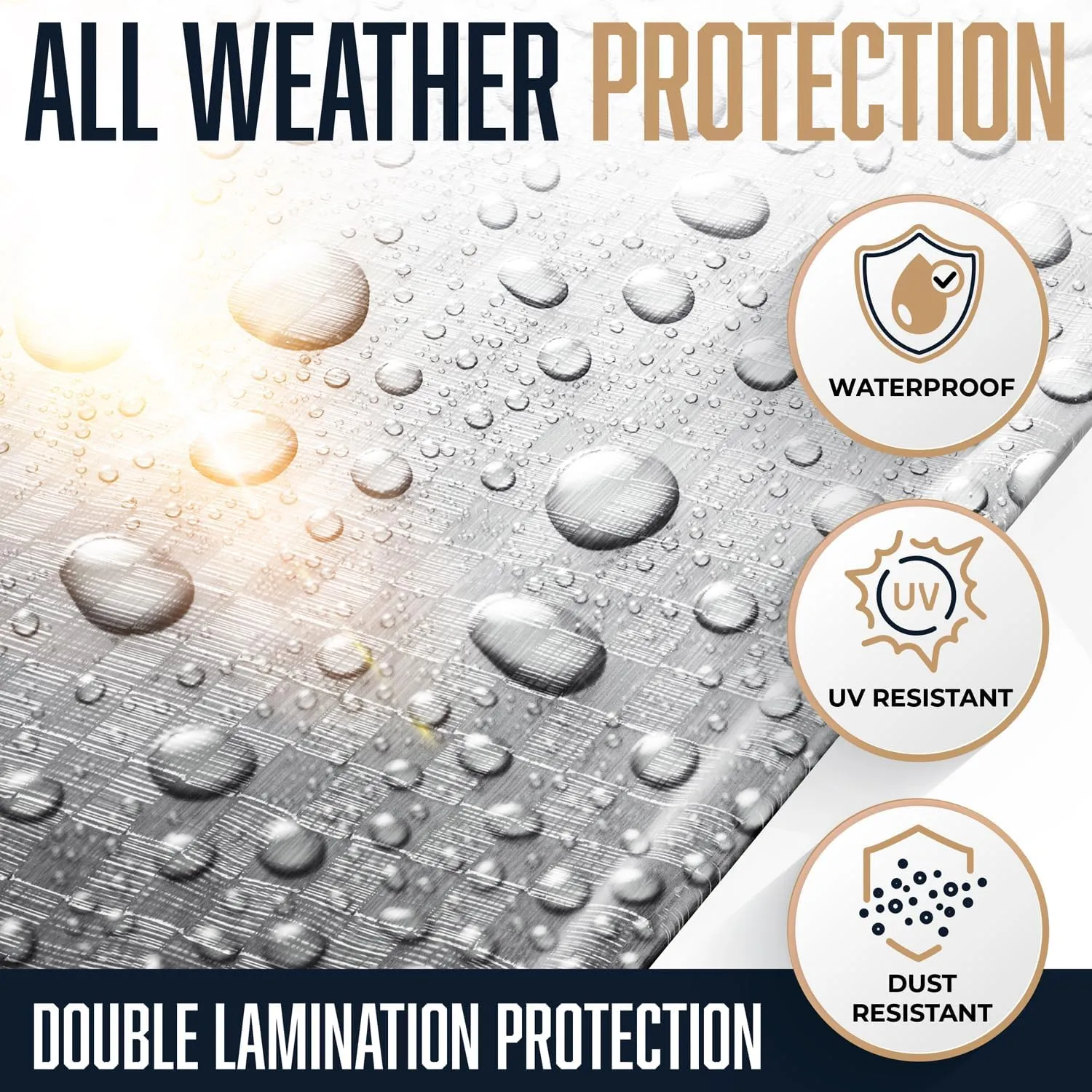 8x10 Heavy Duty Tarp, 10 Mil Thick, Waterproof, Tear & Fade Resistant, High Durability, UV Treated, Grommets Every 18 Inches. (Silver/Brown - Reversible) (8 x 10 Feet)