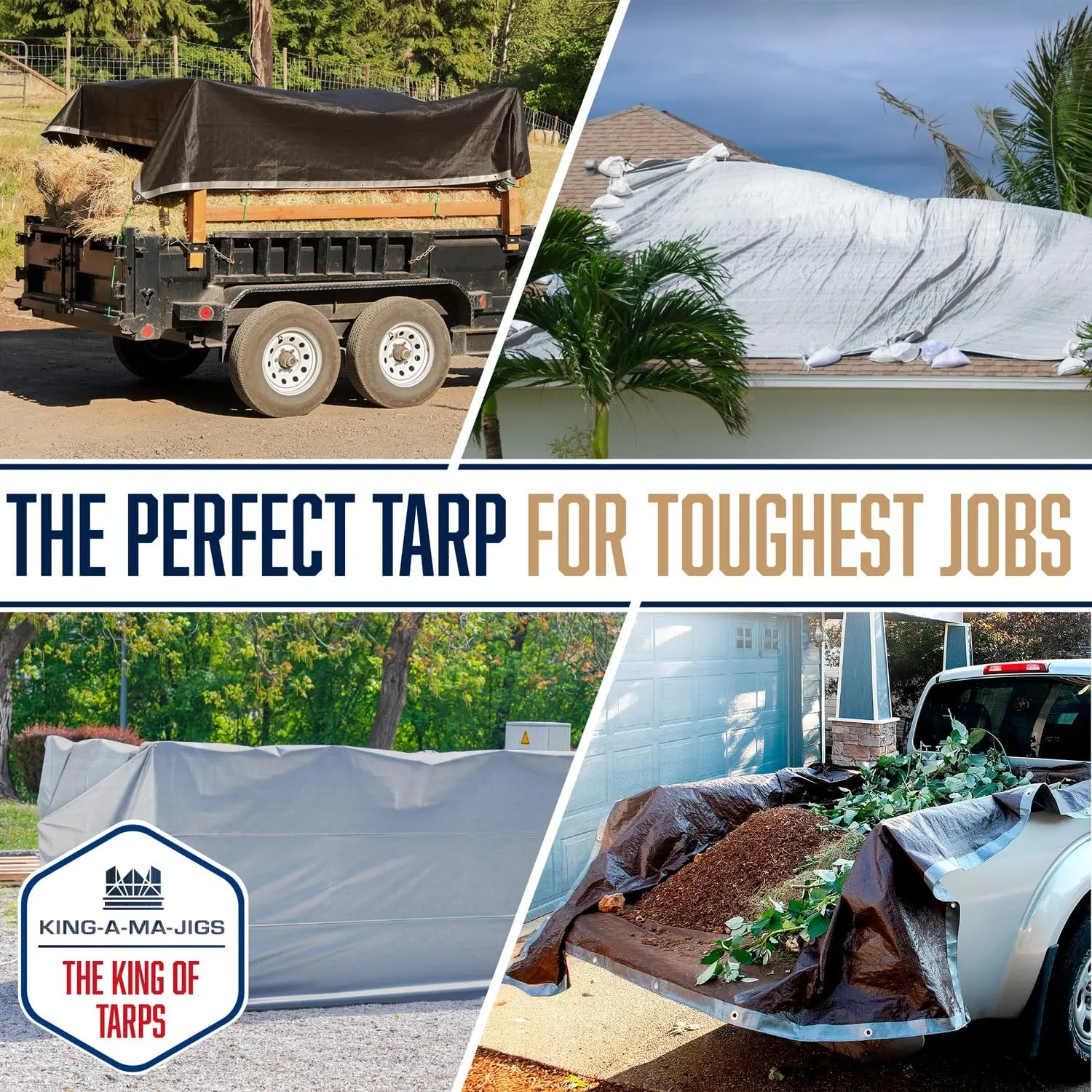 8x10 Heavy Duty Tarp, 10 Mil Thick, Waterproof, Tear & Fade Resistant, High Durability, UV Treated, Grommets Every 18 Inches. (Silver/Brown - Reversible) (8 x 10 Feet)