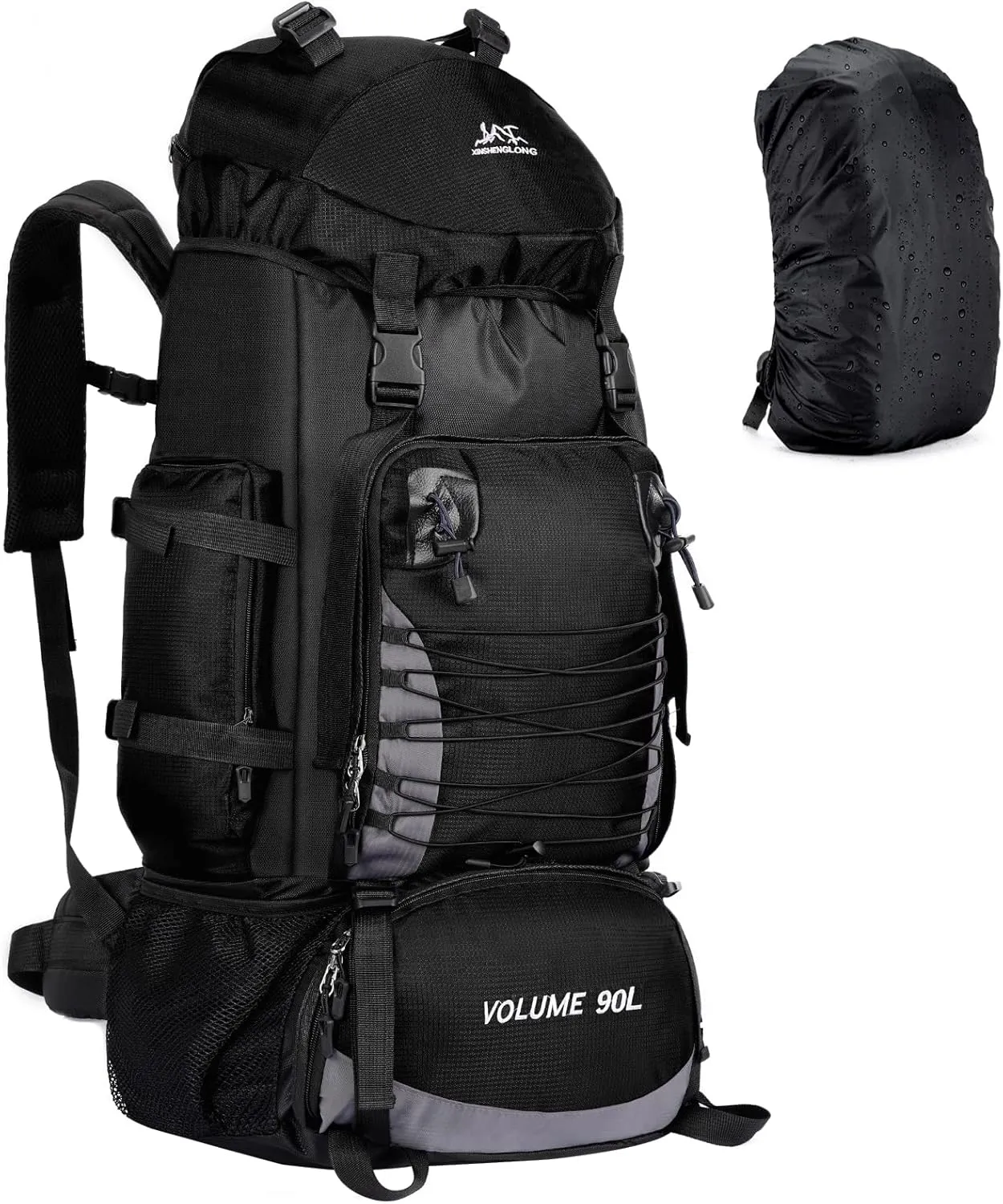 90L Hiking Backpack, Waterproof Camping Bag with Rain Cover, Lightweight Backpacking Back Pack