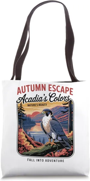 Acadia Autumn National Park Nature Lover - Peregrine Falcon Tote Bag