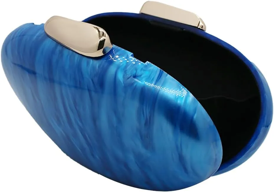 Acrylic Clutch Purse for Women Egg Shape Acrylic Handbags Cute Wedding Party Shoulder Crossbody Bag