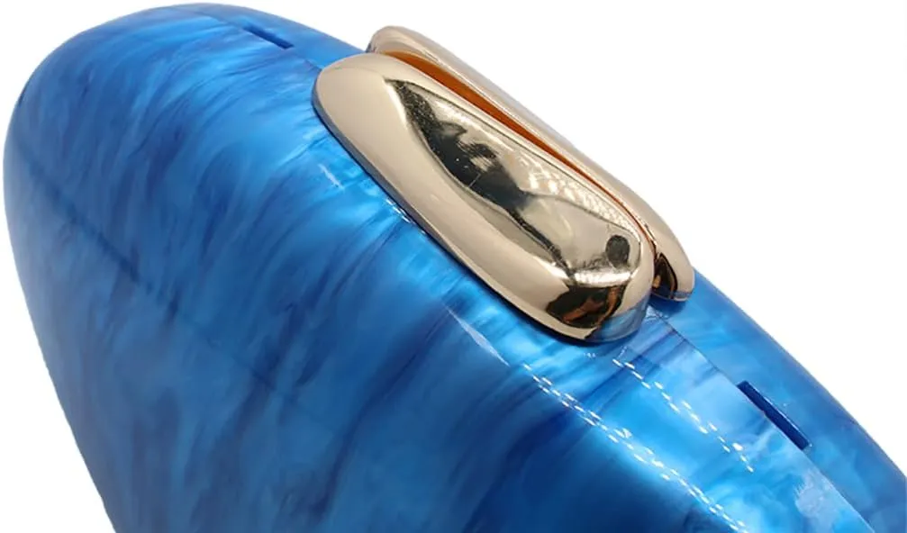 Acrylic Clutch Purse for Women Egg Shape Acrylic Handbags Cute Wedding Party Shoulder Crossbody Bag