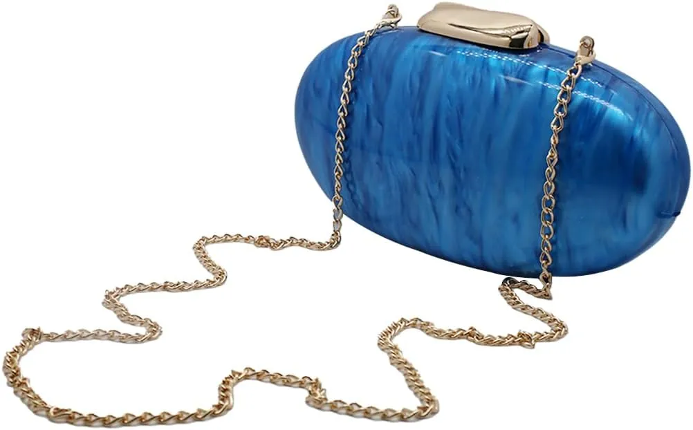Acrylic Clutch Purse for Women Egg Shape Acrylic Handbags Cute Wedding Party Shoulder Crossbody Bag
