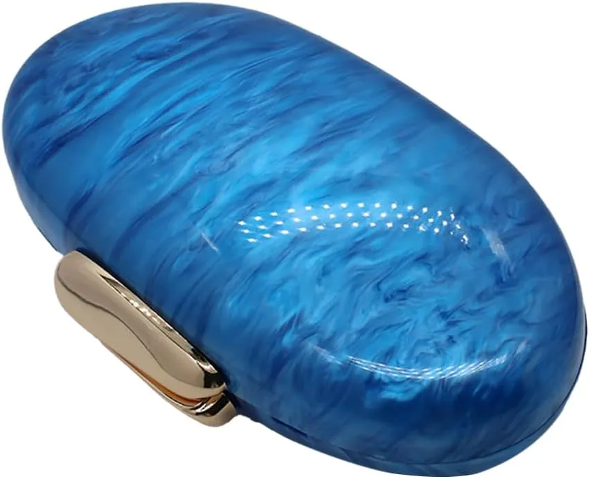 Acrylic Clutch Purse for Women Egg Shape Acrylic Handbags Cute Wedding Party Shoulder Crossbody Bag