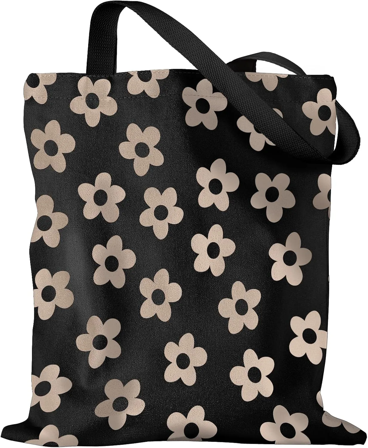 Aesthetic Canvas Tote Bag - Reusable Shoulder Tote Bag for Women Lady Casual Vacation, Shopping, Work, Gym