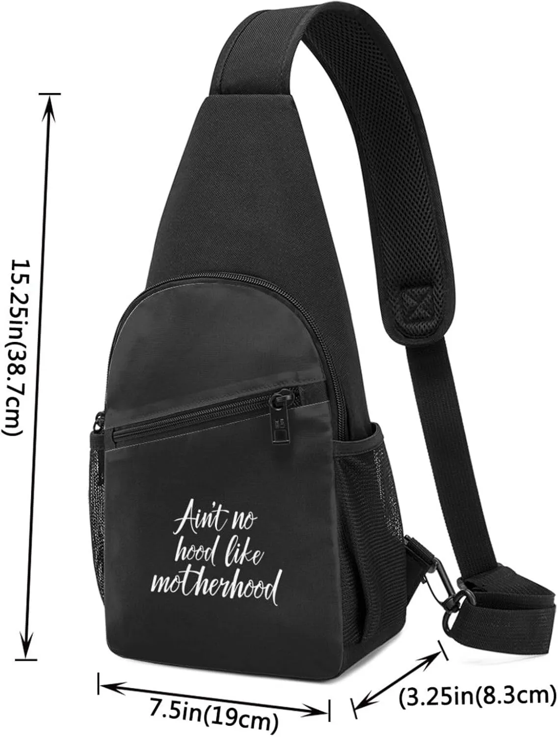 Ain'T No Hood Like Motherhood Unisex Chest Bag Lightweight Crossbody Shoulder Bag Travel Pocket