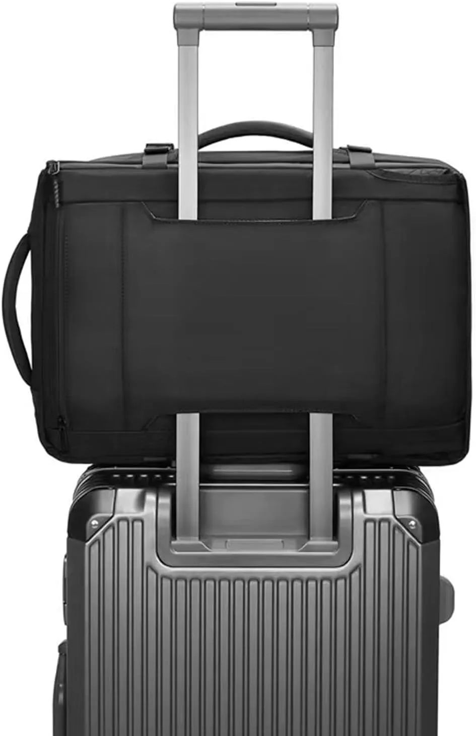 Airback Backpack with Pump 60L Expandable Vacuum Seal Compression Travel Backpacks Water Resistant 17 inch School Laptop Backpack for Airplane(Black, With Air Pump)