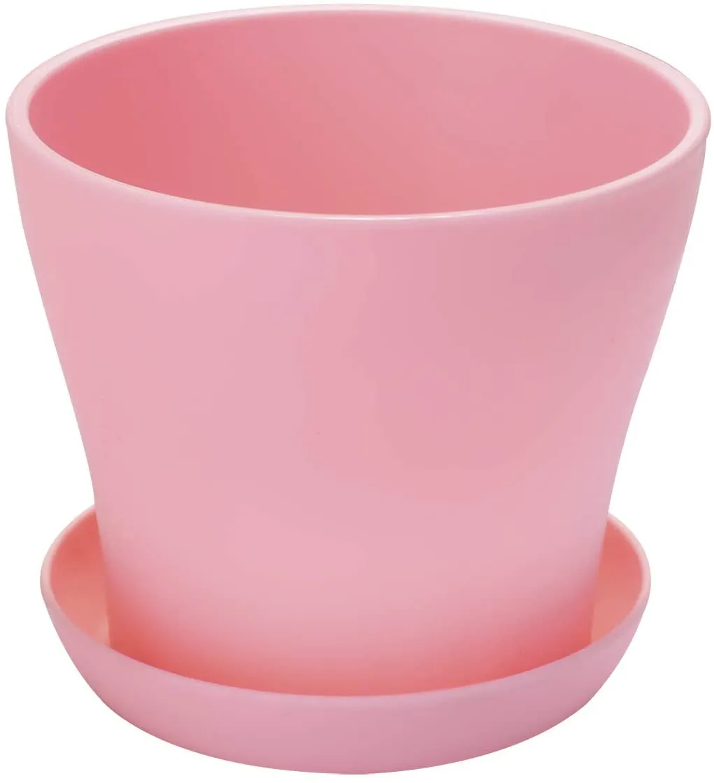Akarden 8 PCS 4'' Colorful Plastic Plant Flower Seedlings Nursery Pot/Pots, Flower Pot with Pallet, Garden Plant Pot Home Decoration