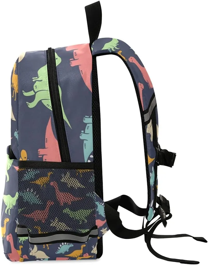 ALAZA Cute Dinosaur Toddler Backpack for Boys Girls,Colorful Dinosaur Pattern Kid's Backpack,Kindergarten Children Bag Preschool Nursery Travel Bag Daycare Bag with Safety Leash