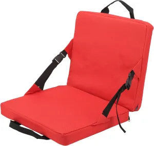 Alomejor Stadium Seat for Bleachers with Back Support, Outdoor Foldable Soft Sponge Cushion Chair with Backrest for Stadium and Beach(Red)