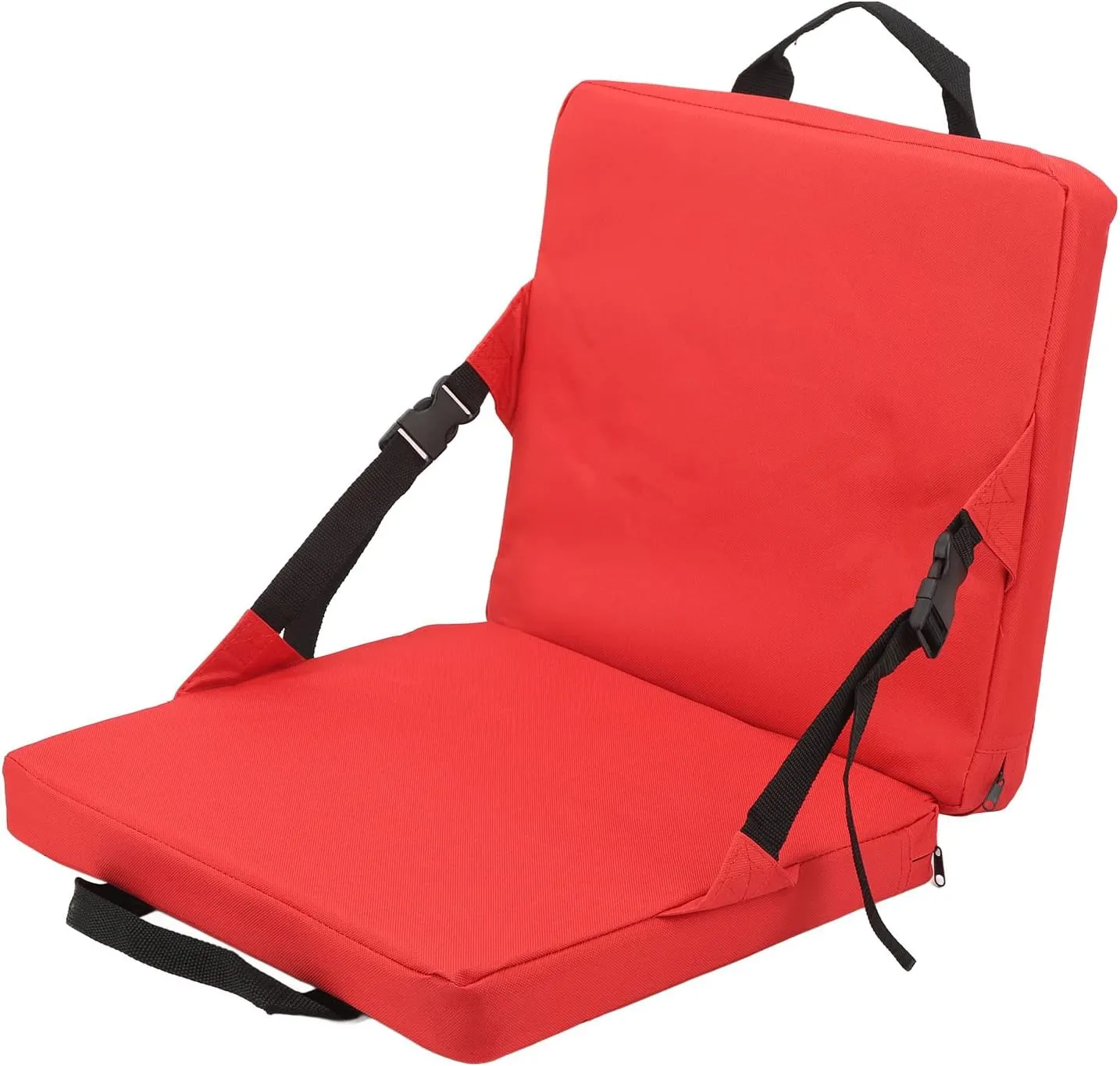 Alomejor Stadium Seat for Bleachers with Back Support, Outdoor Foldable Soft Sponge Cushion Chair with Backrest for Stadium and Beach(Red)