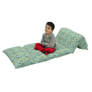 Ambesonne Flip Flop Floor Pillow Lounger Cover, Funky Beach Slippers Blended Aqua and Exotic Nature Colors, Nap Mat Printed Fabric Case for 5 Pillows, 88" x 36", Pale Green Pale Blue