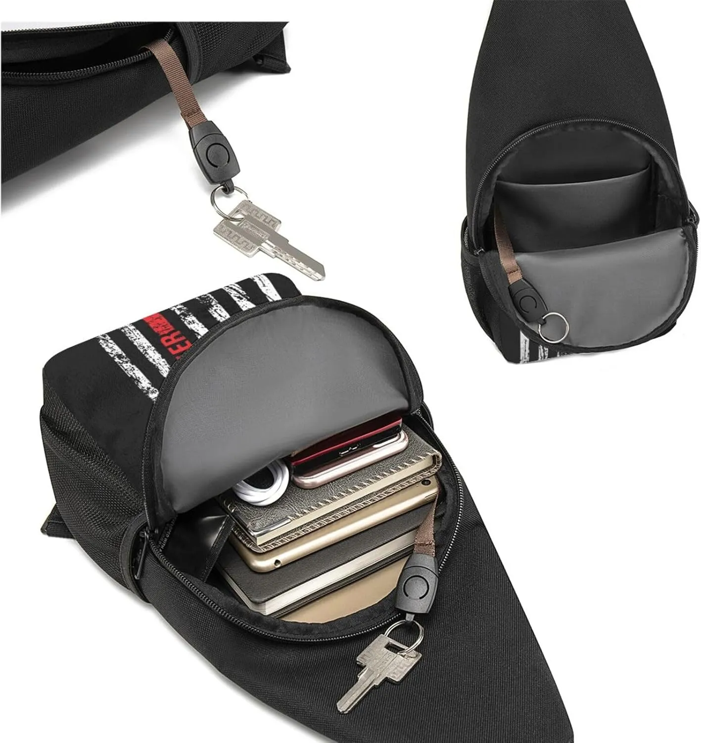 American Flag Coal Miner Unisex Chest Bag Lightweight Crossbody Shoulder Bag Travel Pocket