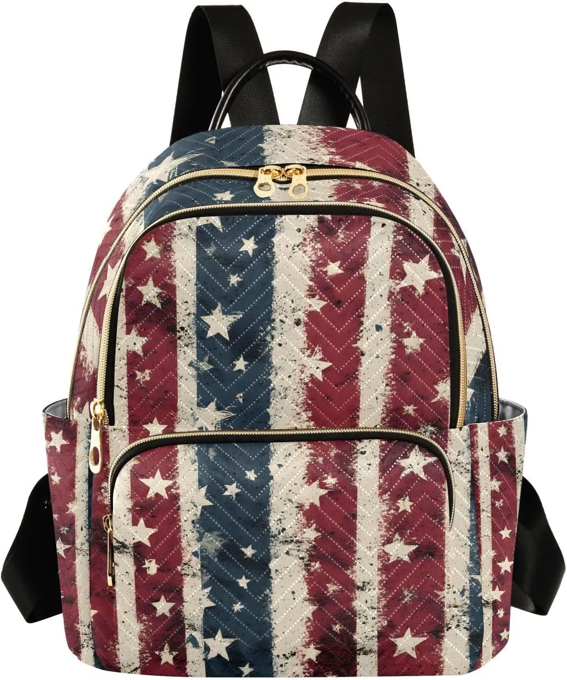 American Flag Mini Backpack Purse for Women Retro Stripes Stars Fashion Daypack Casual Travel Work Bag Ladies Shoulder Purse