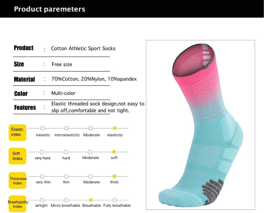 AnsrJ Basketball socks for Men or Women,Elite Athletic Cushion Crew Socks with Arch Compression 3-Pack