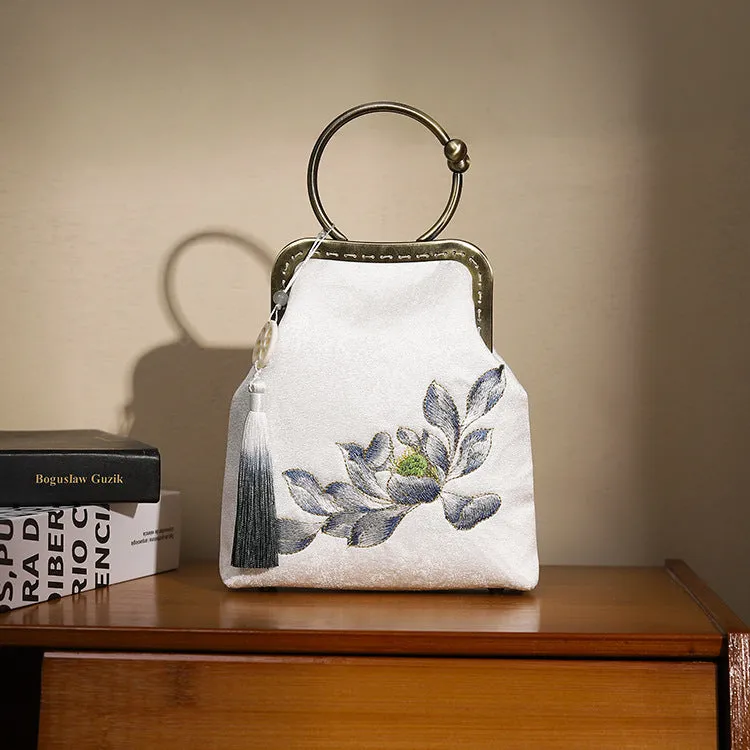 Antiquity Cheongsam Embroidery Gold Mouth Hand Handbags