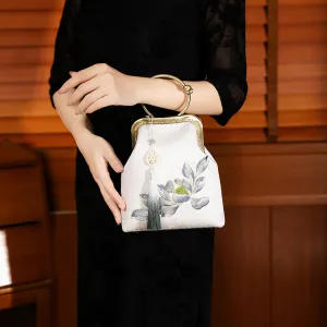 Antiquity Cheongsam Embroidery Gold Mouth Hand Handbags