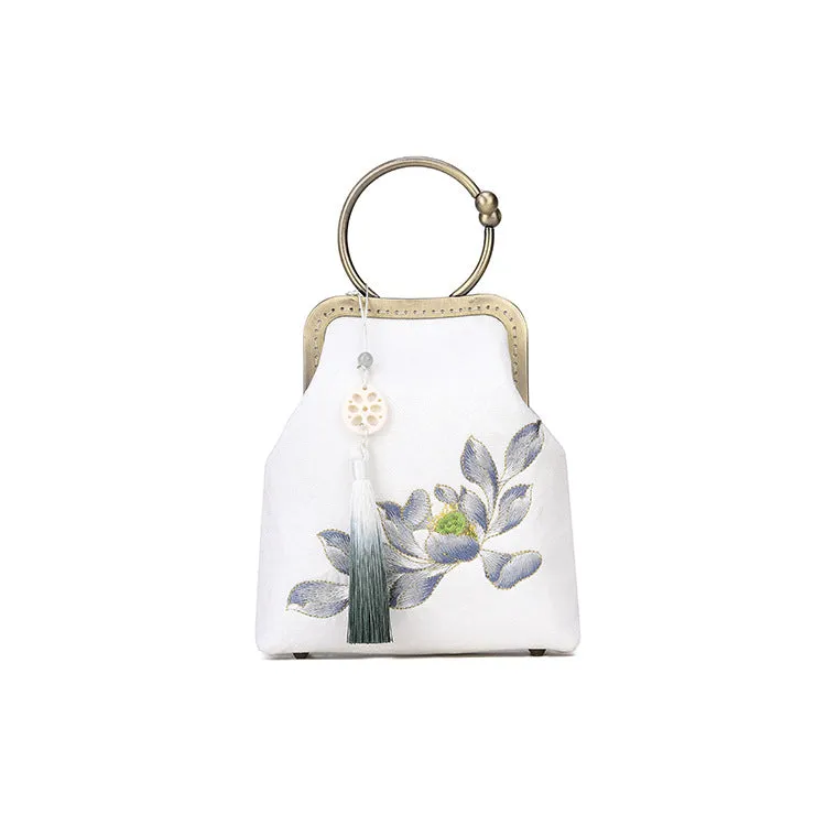 Antiquity Cheongsam Embroidery Gold Mouth Hand Handbags