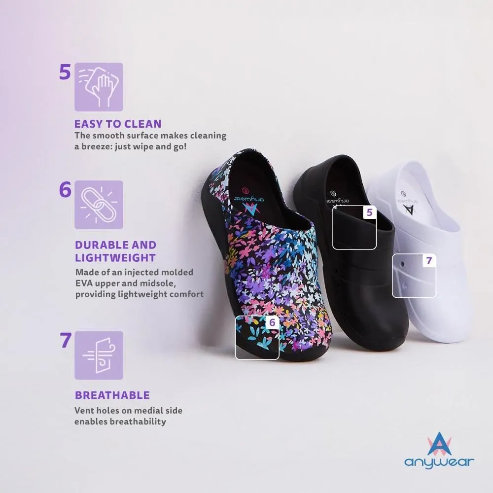 Anywear Journey Men’s and Women’s Clogs - Lightweight Waterproof Shoes with Superb EVA Cushioning for Gardening, Food Service, Medical Professionals